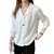 Chemisier-simple-manches-longues-pour-Femme-l-gant-boutons-couleur-unie-col-Polo-facile-assortir-simple