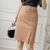 Jupe-mi-longue-taille-haute-pour-femmes-rouge-noir-crayon-fente-ouverte-l-gante-abricot-nouvelle