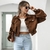 Blouson-aviateur-court-manches-lanterne-pour-femmes-pardessus-vintage-v-tements-d-ext-rieur-en-velours