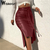 Jupe-mi-longue-en-cuir-PU-taille-haute-pour-femme-bouton-lat-ral-lacets-jupe-crayon