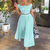 Jupe-longue-pliss-e-A-Line-pour-femme-col-slash-sexy-bouton-de-proximit-Wstring-Crop