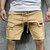 Short-Cargo-de-couleur-unie-pour-hommes-short-d-contract-d-t-multi-poches-short-de