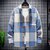 Chemise-Carreaux-Manches-sulfpour-Homme-Manteau-Col-Color-Style-Vintage-Japonais-Cardigan-Automne-et-Printemps