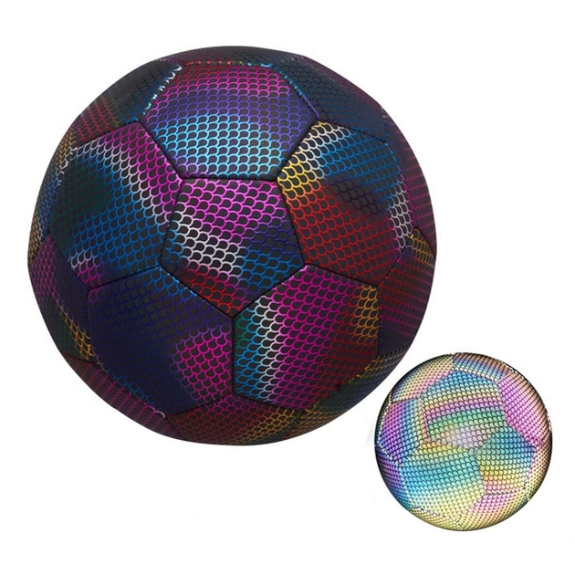 Football réfléchissant, éponge en mousse douce holographique brillant ballon  de football réfléchissant + ballon de football élastique entraînement  élastique