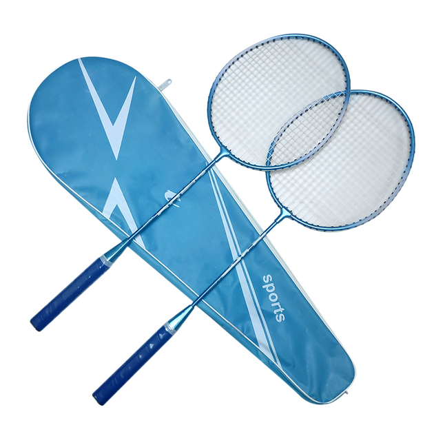 Raquettes de Badminton Bleu Clair Personnalisées avec housse