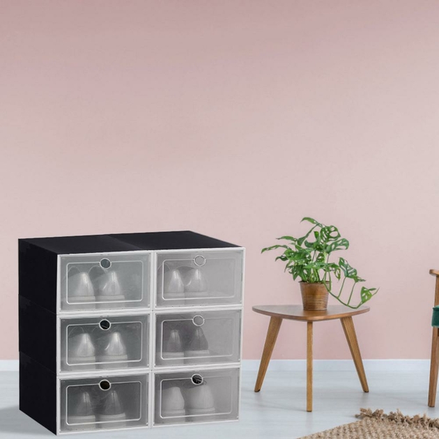 MccoMMon Lot 20 Boîtes Chaussures Plastique Transparent - Rangement Empilable 22,5x33x14cm