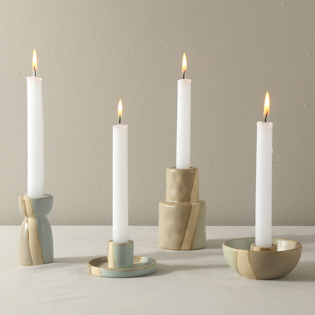 10 Porte-Bougies En Céramique - 10 Couleurs - Trou De 1,7 Cm - Pour Bougies Chauffantes, Décoration De Table, Mariage, Anniversaire