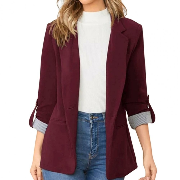 Manteau Décontracté à Manches Patchwork En Tricot à Revers