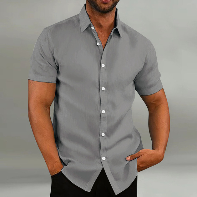 Chemise Homme INSFITY Manches Courtes Simili Soie Respirante - Orange Orange - Prêt-à-Porter
