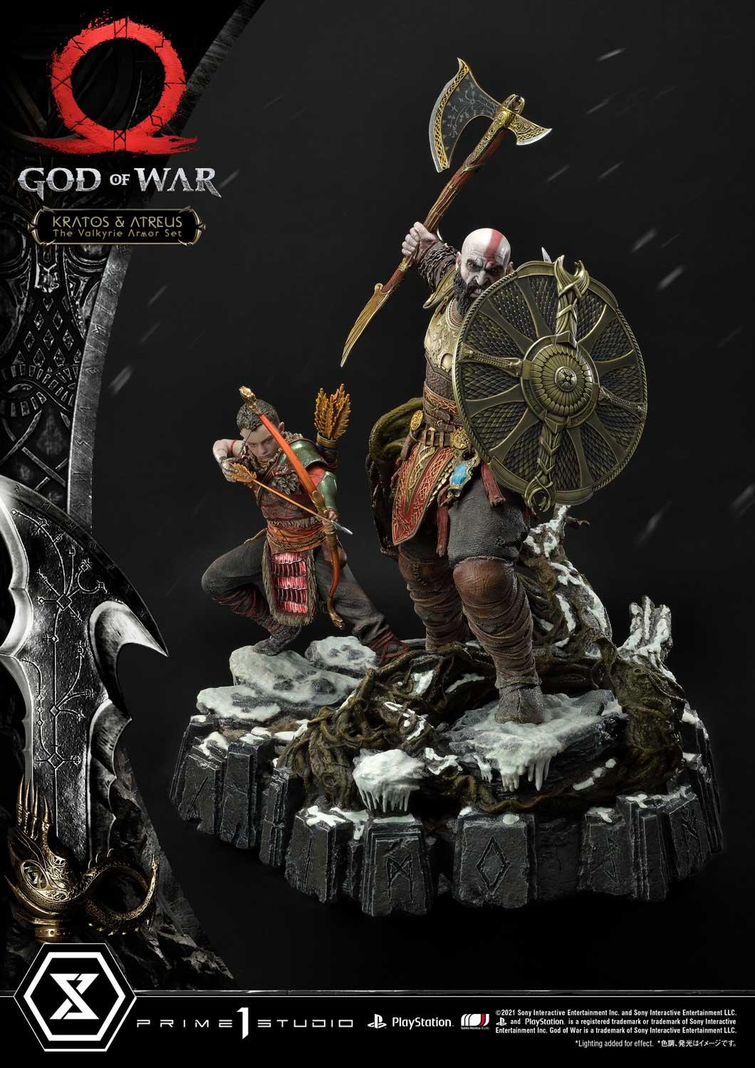 Statuette God of War Premium Masterline Series Kratos and Atreus in the Valkyrie 72cm