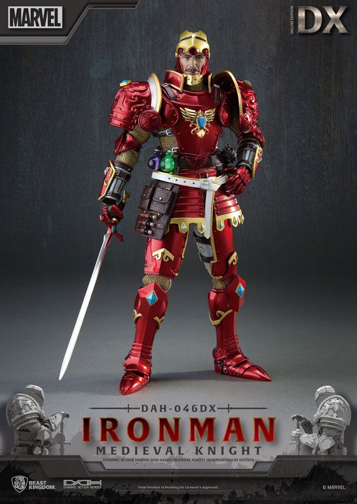 Figurine Marvel Dynamic Action Heroes Medieval Knight Iron Man Deluxe Version 20cm
