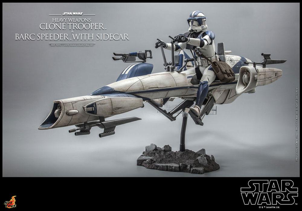 Figurine Star Wars The Clone Wars Heavy Weapons Clone Trooper & BARC Speeder with Sidecar 30cm