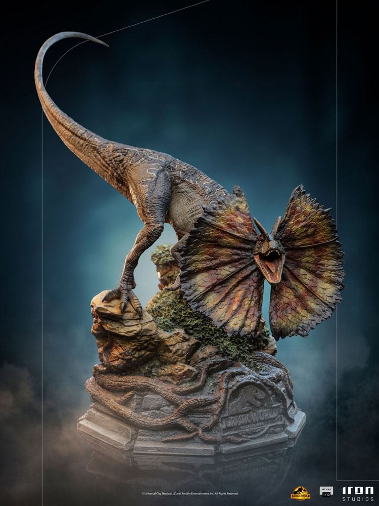 Statuette Jurassic World Le Monde d\'après Art Scale Dilophosaurus 13cm
