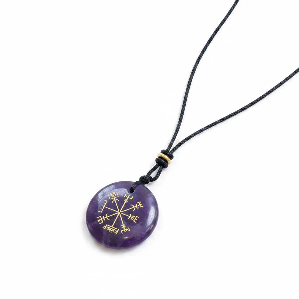 Pendentif Améthyste - Vegvisir, la Boussole Viking