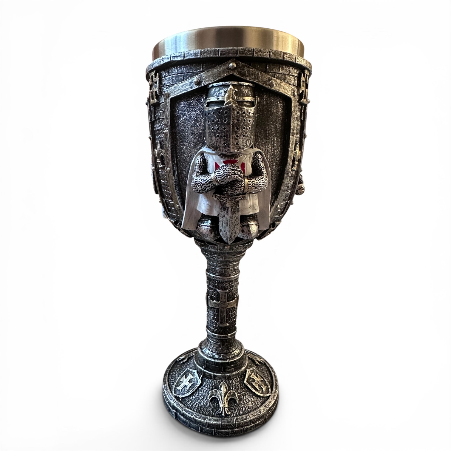 Calice Templier Médiéval en Acier Inoxydable – Chevaliers du Temple