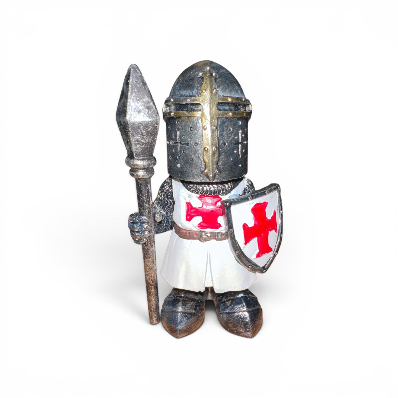 Figurine Chevalier Templier à la Lance – 8 cm