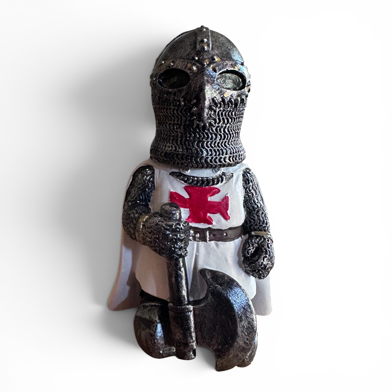 Figurine Chevalier Templier avec Hache – Statue Médiévale en Résine 8 cm