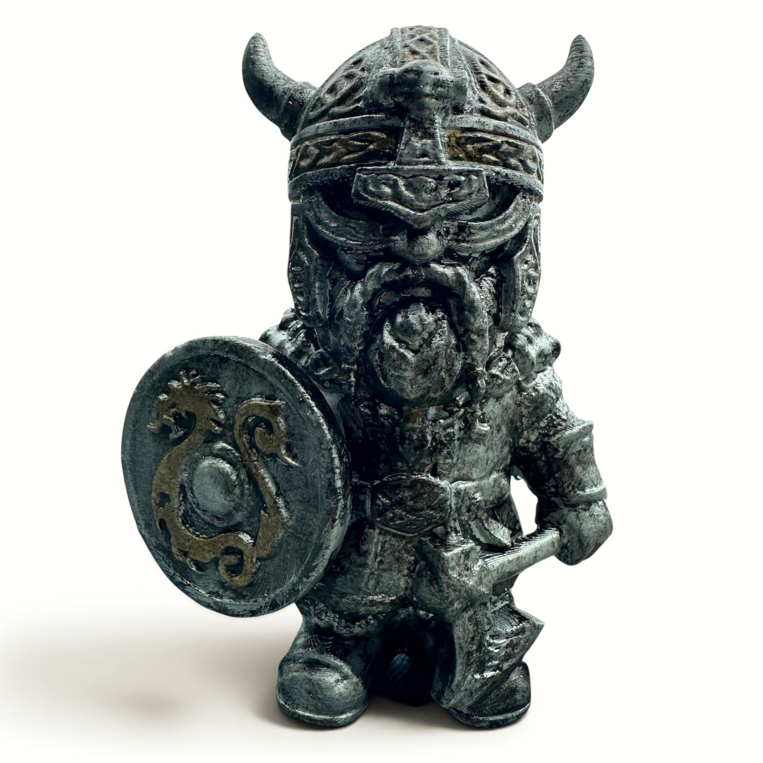 Figurine Guerrier Viking Fantasy Cornu – Création Artisanale Unique par Julil Création