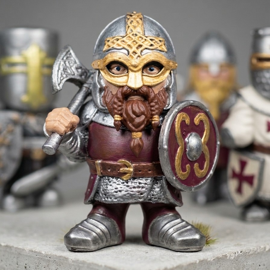 Figurine Guerrier Viking à la Hache – Création Artisanale Unique par Julil Créations