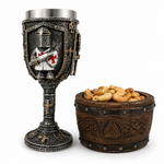 Calice Templier Médiéval en Acier Inoxydable – Chevaliers du Temple