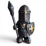 Figurine Chevalier Médiéval avec Lance et Bouclier – Statue en Résine 8 cm