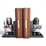 Serre-Livres Chevaliers Templiers – Paire de Serre-Livres en Résine 15 x 10 cm