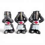 Les 3 Chevaliers Templiers de la Sagesse – Lot de 3 Figurines en Résine 7,5 cm