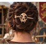 BROCHE MÉDIÉVALE CRÂNE ET OS