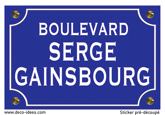 Sticker nom de rue, SERGE GAINSBOURG