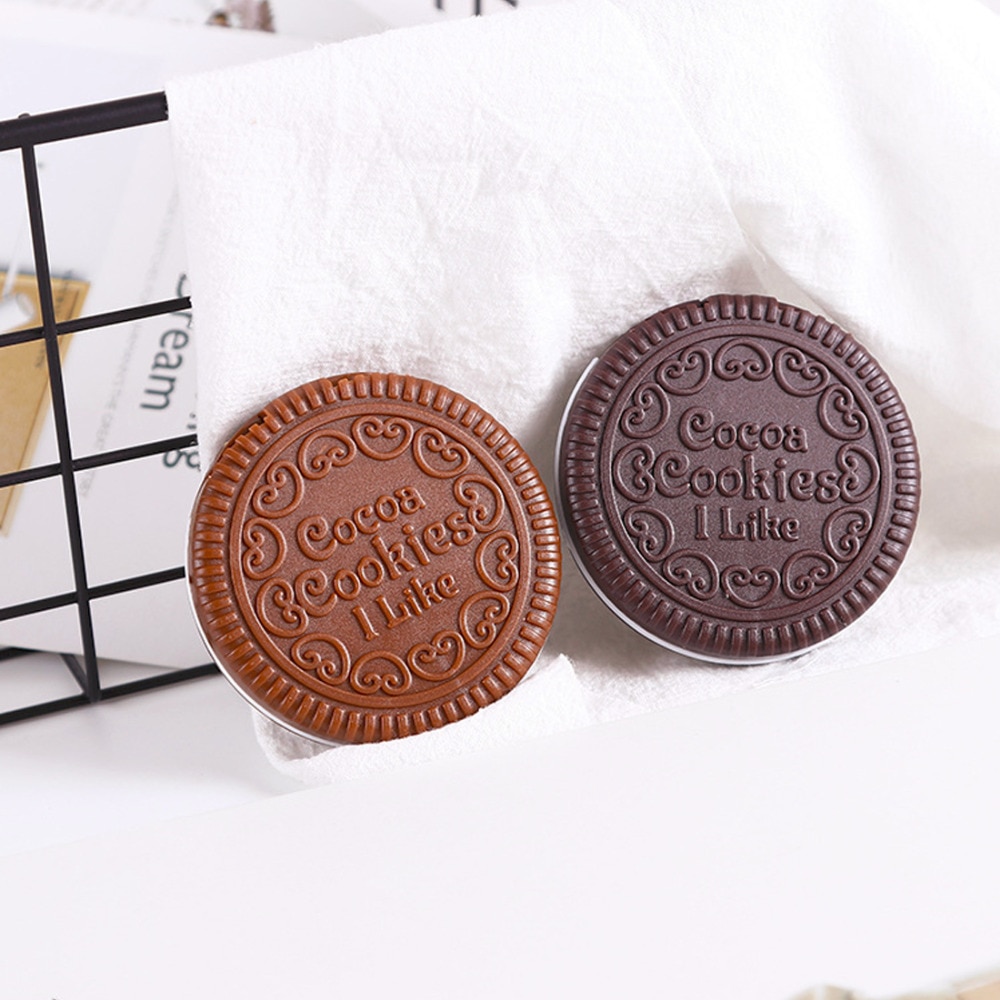 Biscuits-au-chocolat-Miroir-Compact-1-pc-Mignon-Style-Cocca-Cookie-Forme-Petite-Poche-Pliable-Miroir