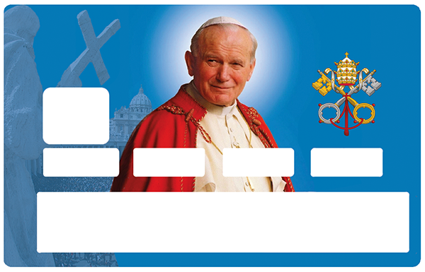 Sticker pour carte bancaire, le Pape jean paul 2