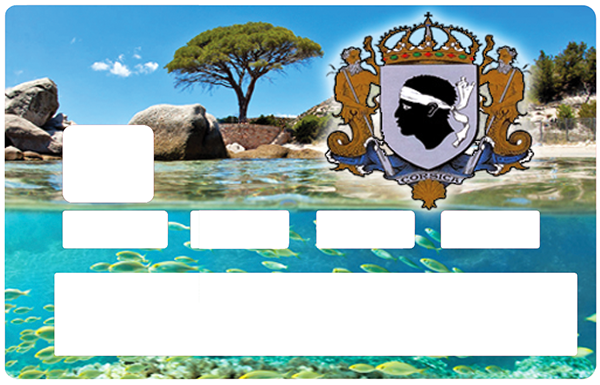 Sticker pour carte bancaire, entre terre et mer Corse