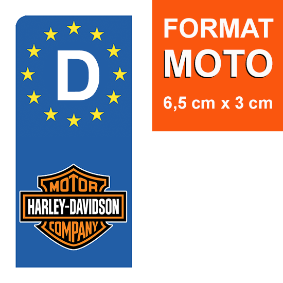 harley-davidson -ALLEMAGNE-sticker-plaque-immatriculation-moto-GAUCHE-france
