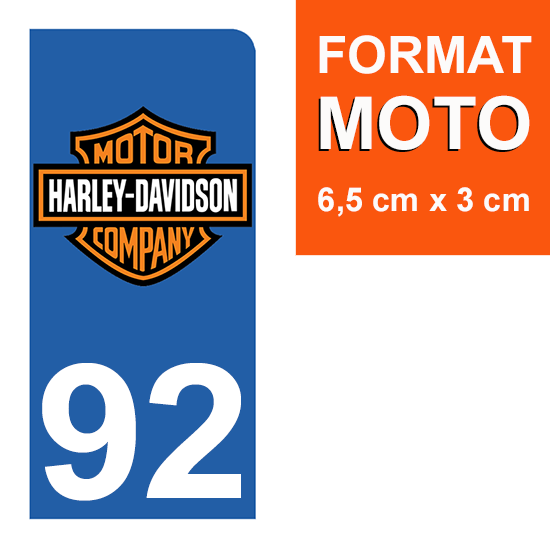 92-HARLEY-DAVIDSON-sticker-plaque-immatriculation-moto-DROIT