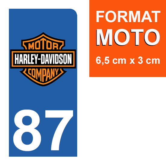 87-HARLEY-DAVIDSON-sticker-plaque-immatriculation-moto-DROIT