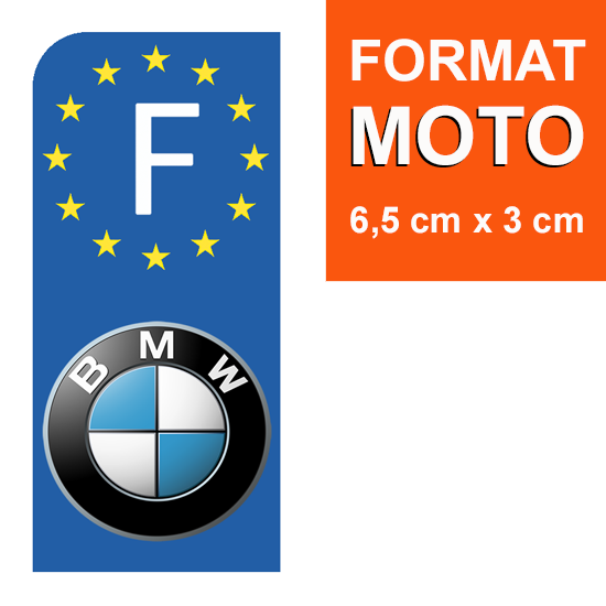 1 sticker pour plaque d\'immatriculation MOTO, BMW