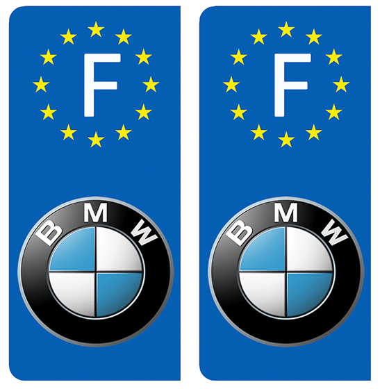 2 stickers pour plaque, BMW