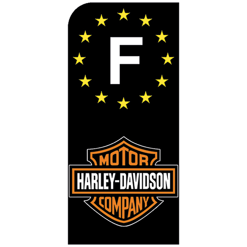 HARLEY-DAVIDSON-NOIR-sticker-pour-plaque-immatriculation-moto-PAYS