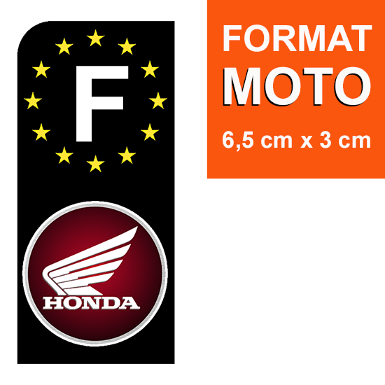 F-HONDA-noir-sticker-plaque-immatriculation-moto-DROIT