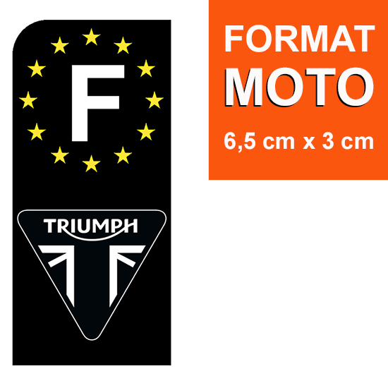 1 sticker pour plaque d'immatriculation MOTO, F - NOIR - TRIUMPH