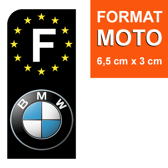 1 sticker pour plaque d\'immatriculation MOTO, F - NOIR - BMW