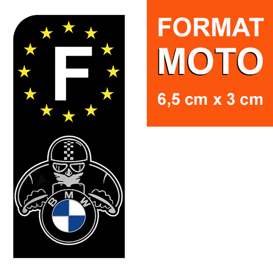1 sticker pour plaque d\'immatriculation MOTO, F - NOIR - BMW MOTORAD