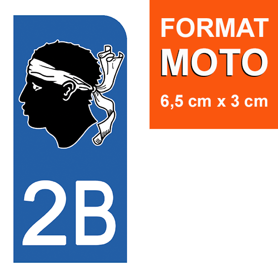 1 sticker pour plaque d\'immatriculation MOTO , 2B CORSE