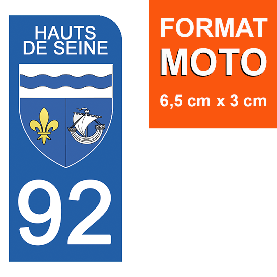 92-HAUTS-DE-SEINE-sticker-plaque-immatriculation-moto-DROIT-13-HARLEY-DAVIDSON