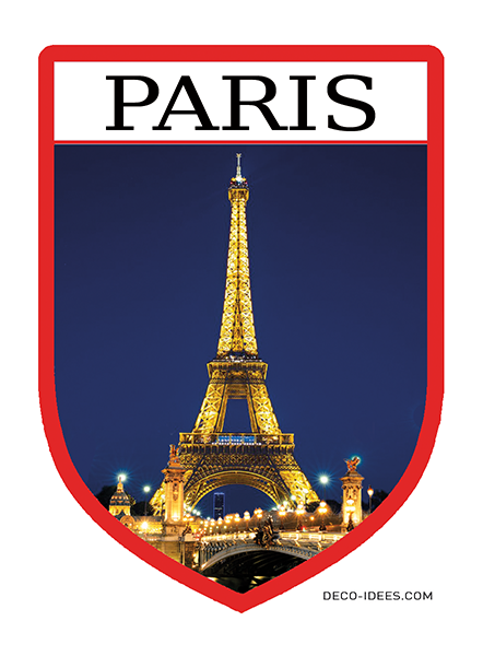 2 Stickers autocollant plaque immatriculation 75 Tour Eiffel Paris