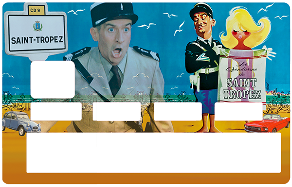 Sticker pour carte bancaire, le gendarme, hommage à Louis de Funes, édition limitée 100 ex