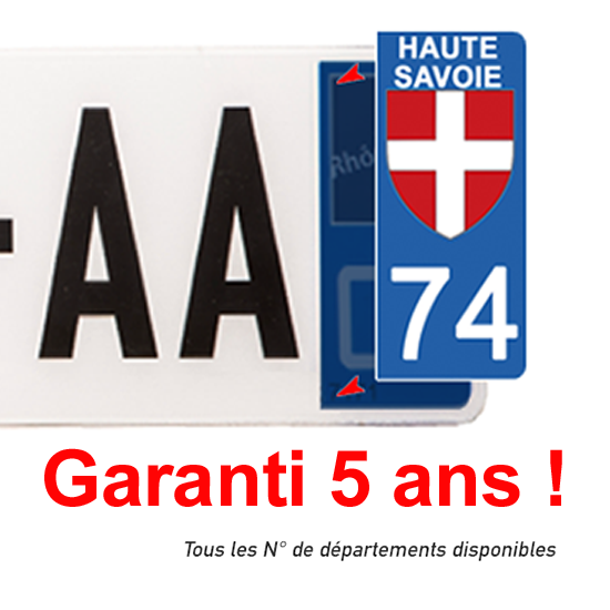 2 stickers pour plaque d'immatriculation Auto, 74 blason de Haute Savoie -  - The Little Boutique