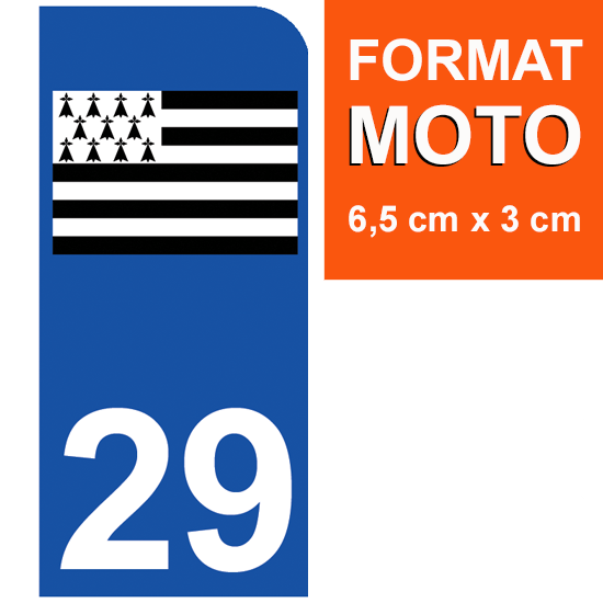 1 sticker pour plaque d\'immatriculation MOTO , 29 FINISTERE