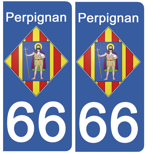 Autocollants Plaque Immatriculation - Numéro 66 Pyrénées-Orientales - Résistants Aux UV & Lavage - Garantis 5 Ans