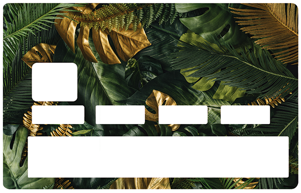 Sticker pour carte bancaire, Forêt tropicale dorée